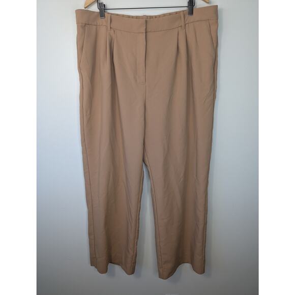 Abercrombie & Fitch Sloane Tailored High Rise Wide Leg Pant in Brown - Picture 2 of 8